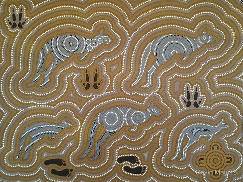 Grusskarte Aboriginal Art Bimaygal Giriba Evening hunt