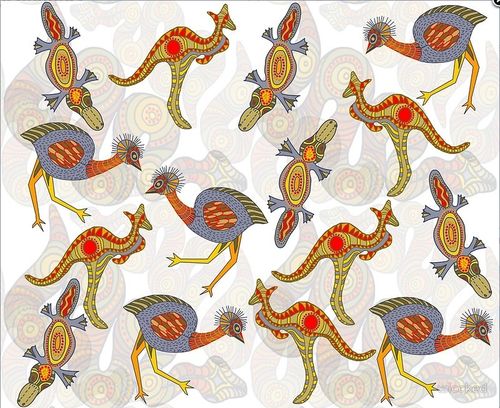 Grusskarte Aboriginal Art Zen Dreaming