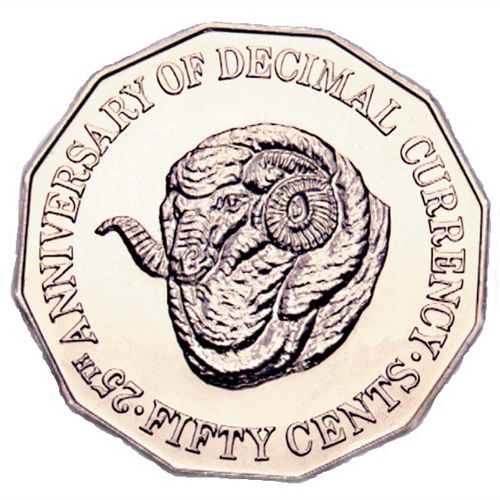 50c Münze Australien 25th Anniversary of Decimal Currency 1991