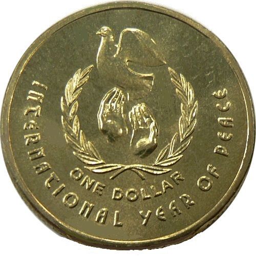 $1 Münze Australien International Year of Peace 1986