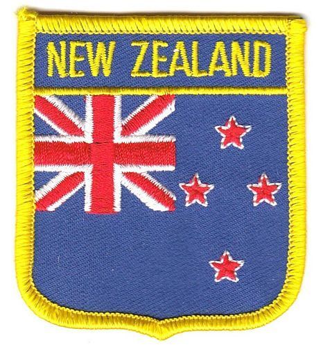 Aufnäher Neuseeland-Fahne (NZ) Wappenformat ca. 6,5x7cm