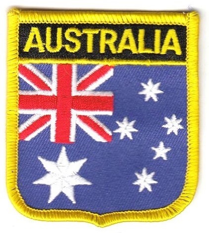 Aufnäher Australien-Fahne Wappenformat ca. 6,5x7cm