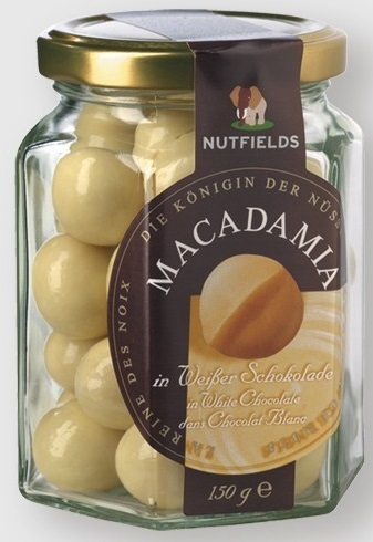 Macadamia-Nüsse in weisser Schokolade 150g MHD überschritten!