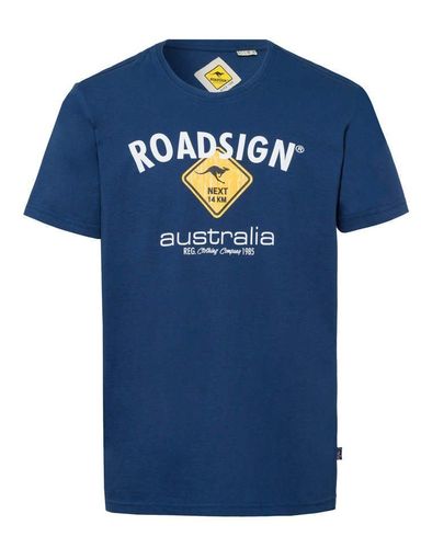 T-Shirt Roadsign Kangaroo Warning Sign navy