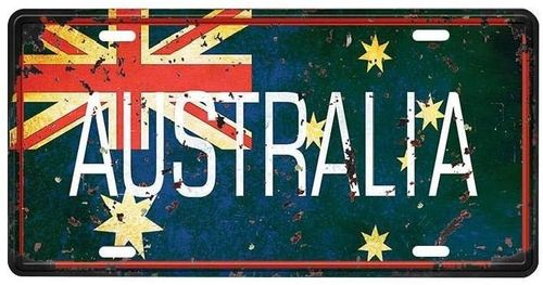 Fahnen-Nummernschild Australien Vintage