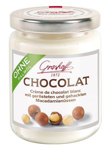 White Chocolate Macadamianuss-Creme 235g Glas