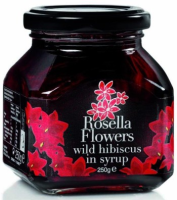 Wild Hibiscus Rosella Blüten in Syrup 250g Glas MHD überschritten!