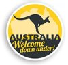 Aufkleber Australia Welcome Down Under! rund ca. 8cm
