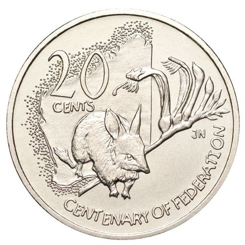 20c Münze Australien Centenary of Federation WA 2001