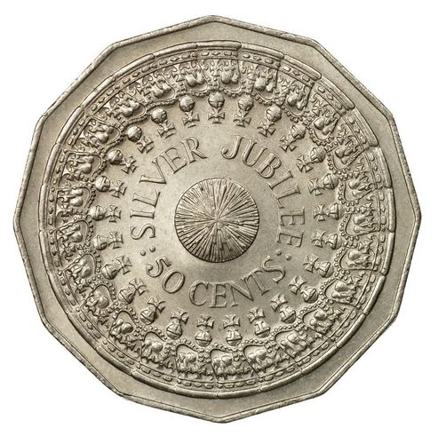 50c Münze Australien Silver Jubilee 1977