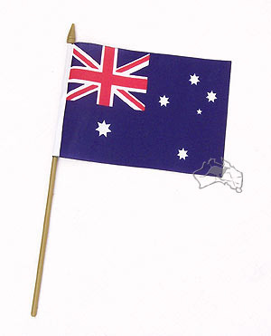 Fahne Australien auf Holzstab 120cm Stoff ca. 90x150cm