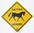 Aufkleber Warnschild Caution Horses ca. 8½ x 8½cm