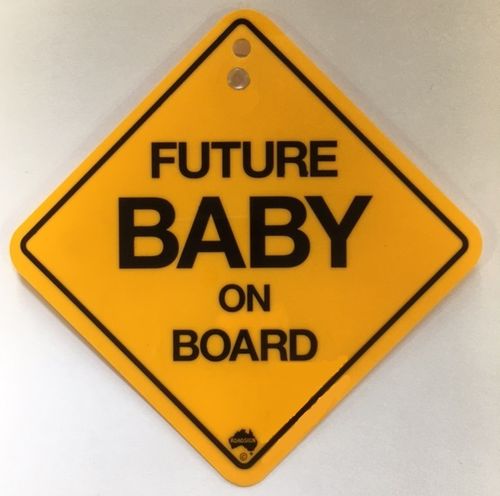 Warnschild Future Baby on Board (mit Saugnapf) ca. 12x 12cm
