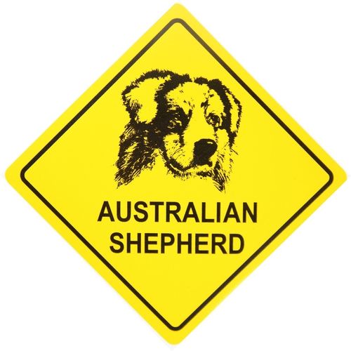 Aufkleber Warnschild Australian Shepherd ca. 8,5x8,5cm