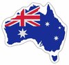 Aufkleber Fahne Australien-Umriss ca. 9 x 10 cm