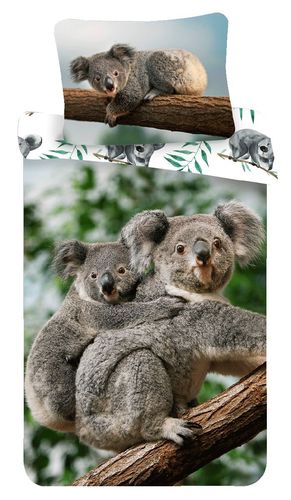 Bettwäsche Koala+Baby 140x200 + 70x90 cm am Baum