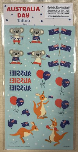 Fahnen-Tattoos Australien mit Koalas/Kangaroos/Ballons 18-20 Teile