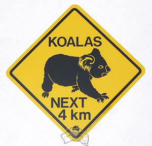 Aufkleber Warnschild Koala ca. 8½ x 8½cm