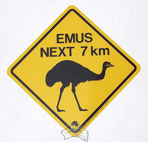 Aufkleber Warnschild Emu ca. 8½ x 8½cm