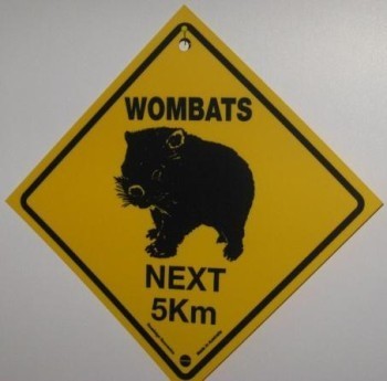 Aufkleber Warnschild Wombat ca. 8½ x 8½cm