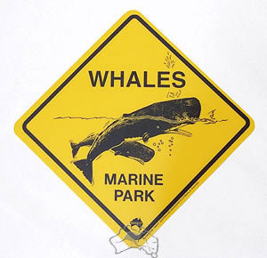 Aufkleber Warnschild Whales Marine Park.ca. 8½ x 8½cm