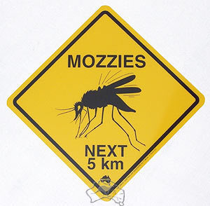 Aufkleber Warnschild Mozzies ca. ca. 8½ x 8½cm